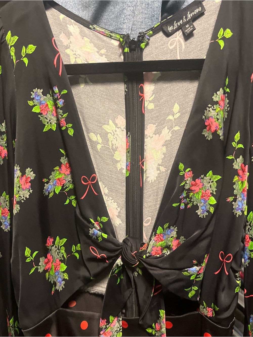 For Love & Lemons Black Floral Trim Top - Picture 4 of 8